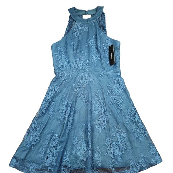 Lulus Dresses & Skirts - Lulu's Womens S Dress Truly Stunning Slate Blue Skater Dress‎ NWT I9D1437